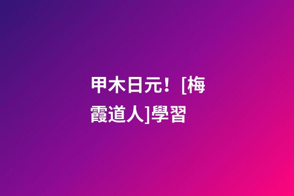 甲木日元！[梅霞道人]學習